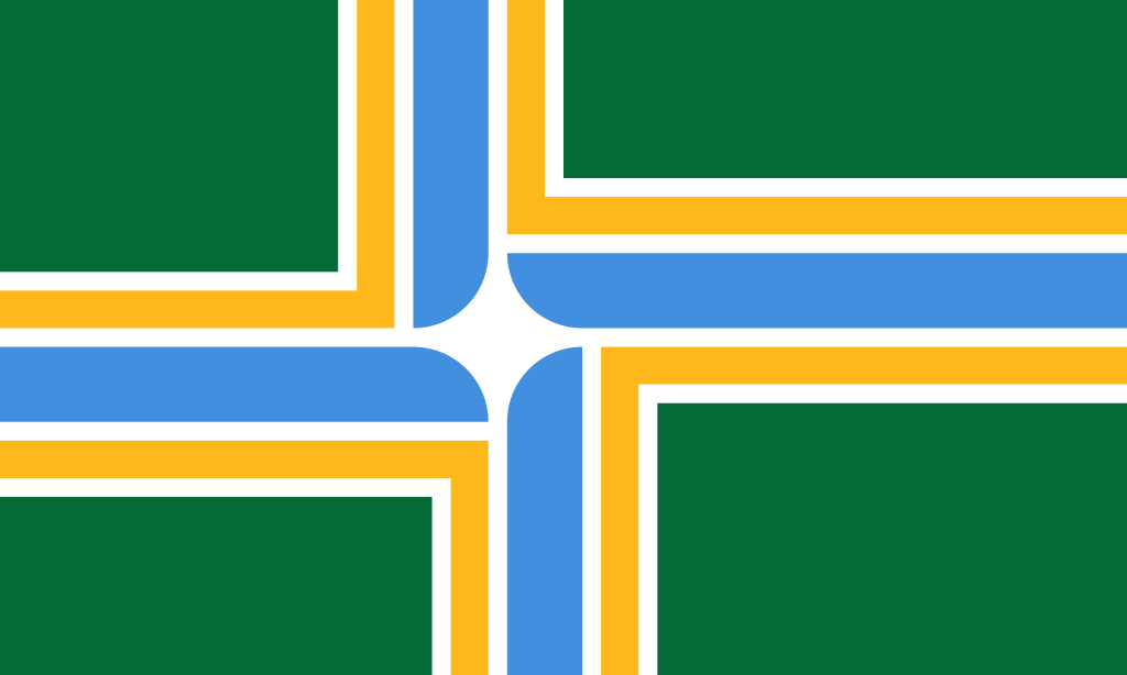 Portland City Wood Flag