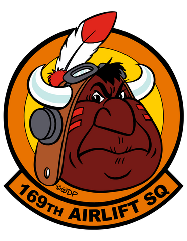169th Airlift Squadron Wood Logo