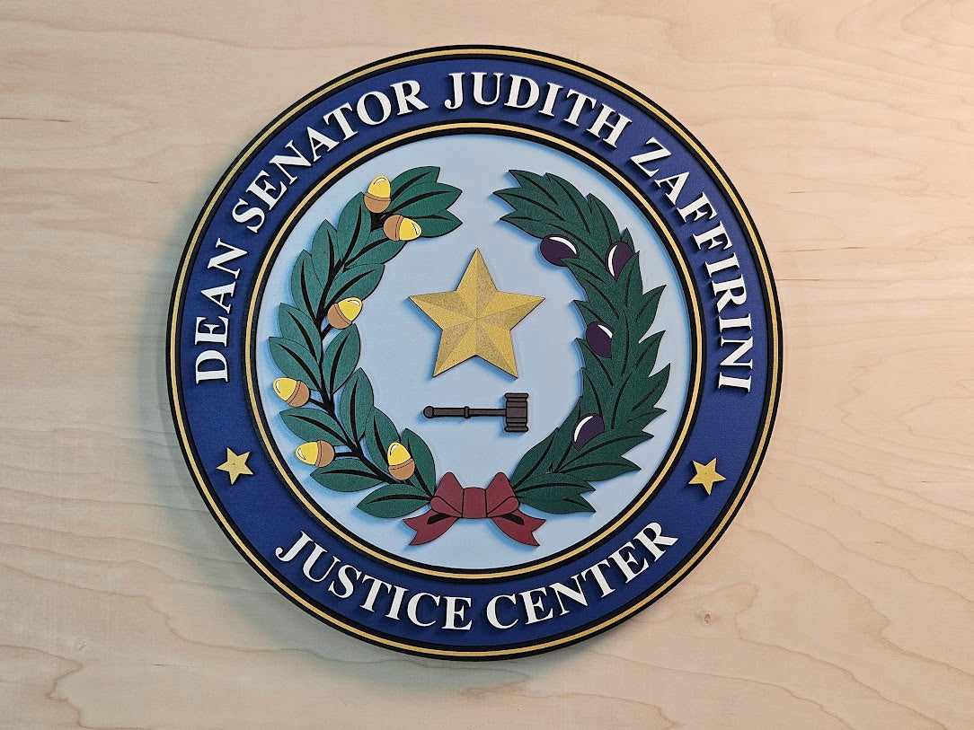 Justice Center Custom Wood Seal