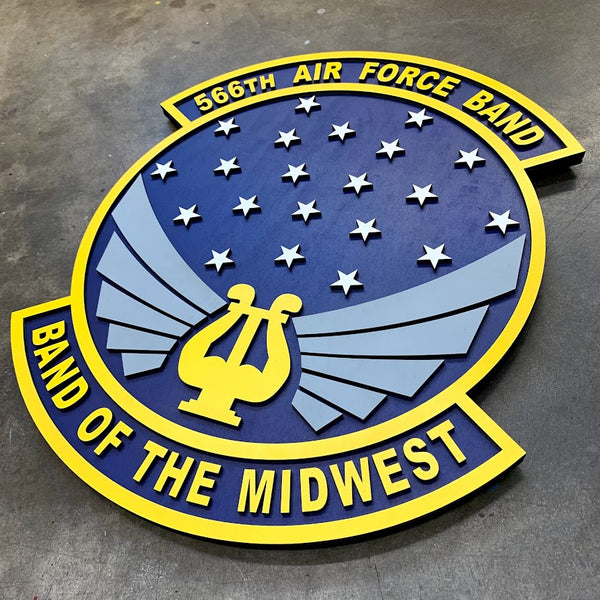 566th Air Force Band Custom Wood Logo – Patriot Wood
