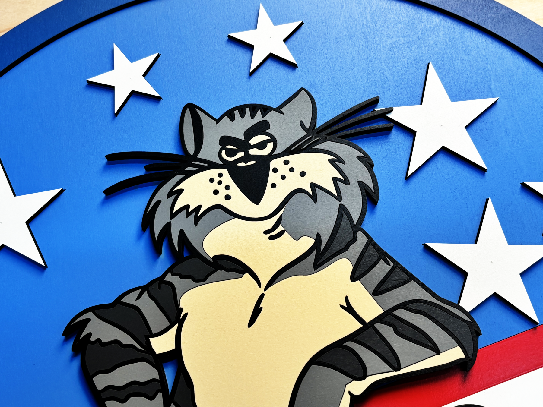 F-14 Topcat Topgun Wooden Patch by Patriot Wood