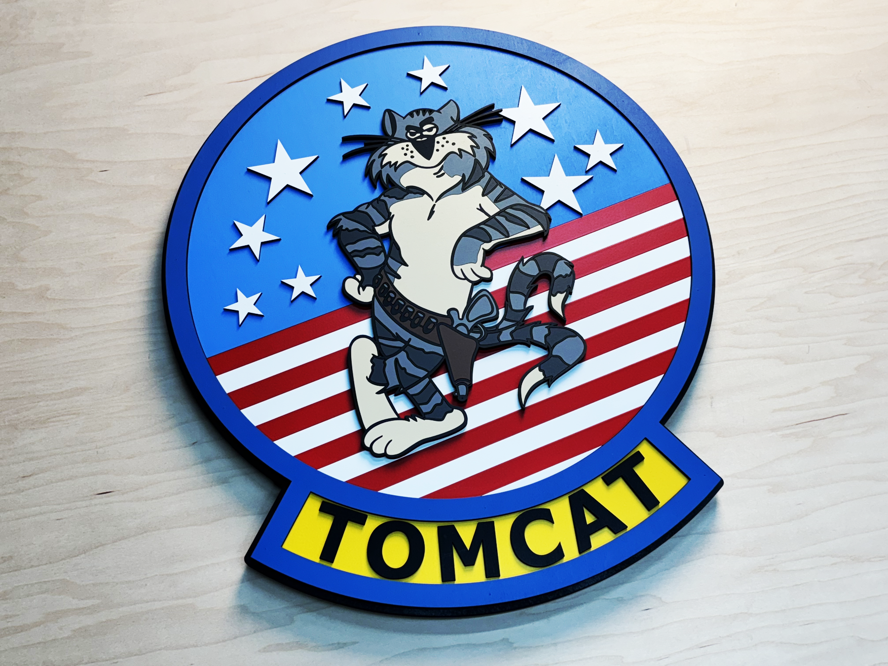 F-14 Topcat Topgun Wooden Patch by Patriot Wood