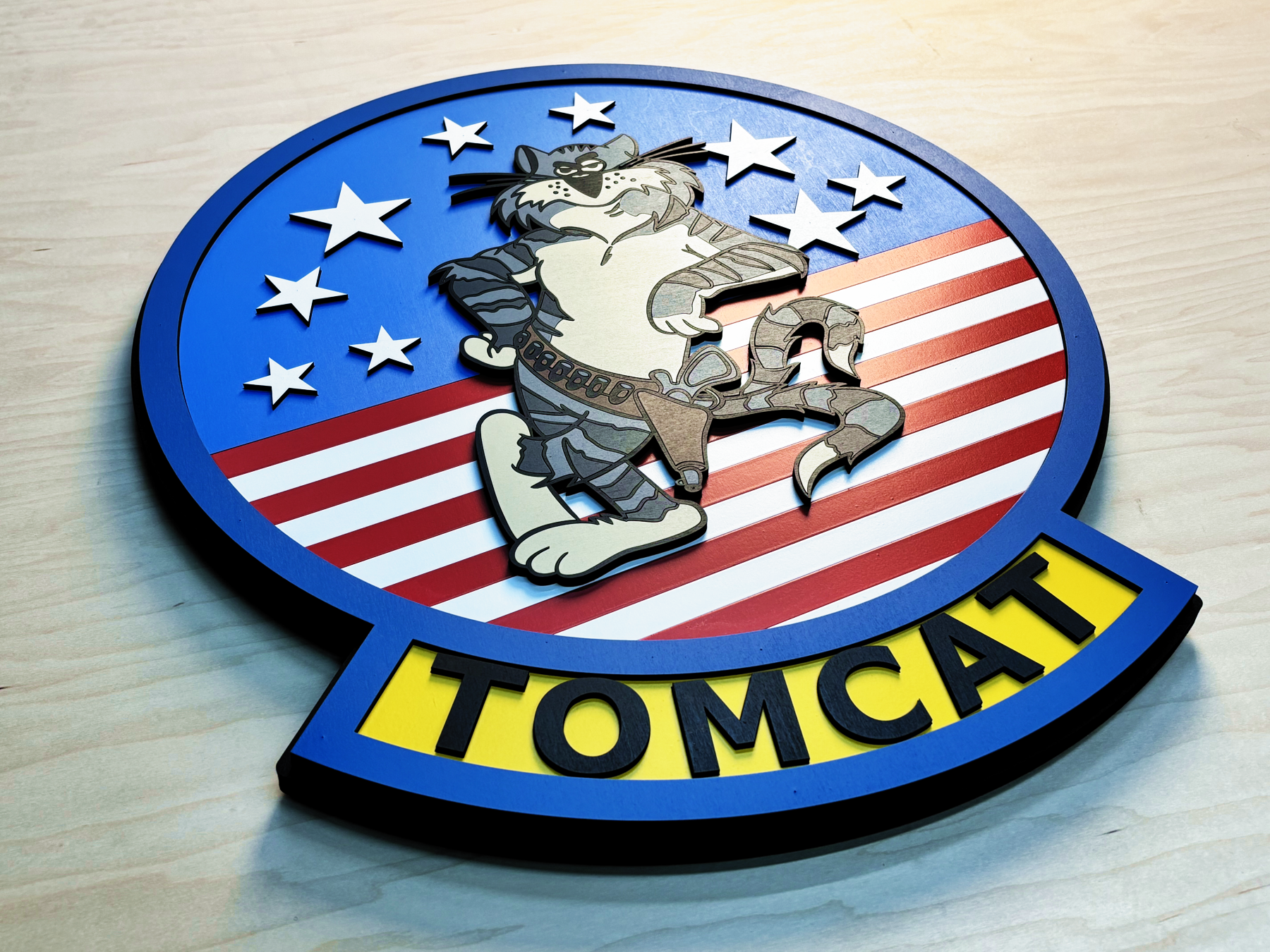 F-14 Topcat Topgun Wooden Patch by Patriot Wood