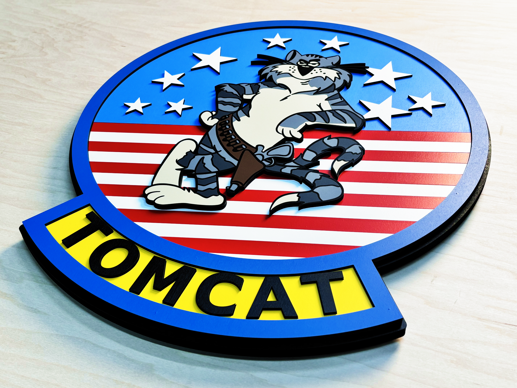 F-14 Topcat Topgun Wooden Patch by Patriot Wood