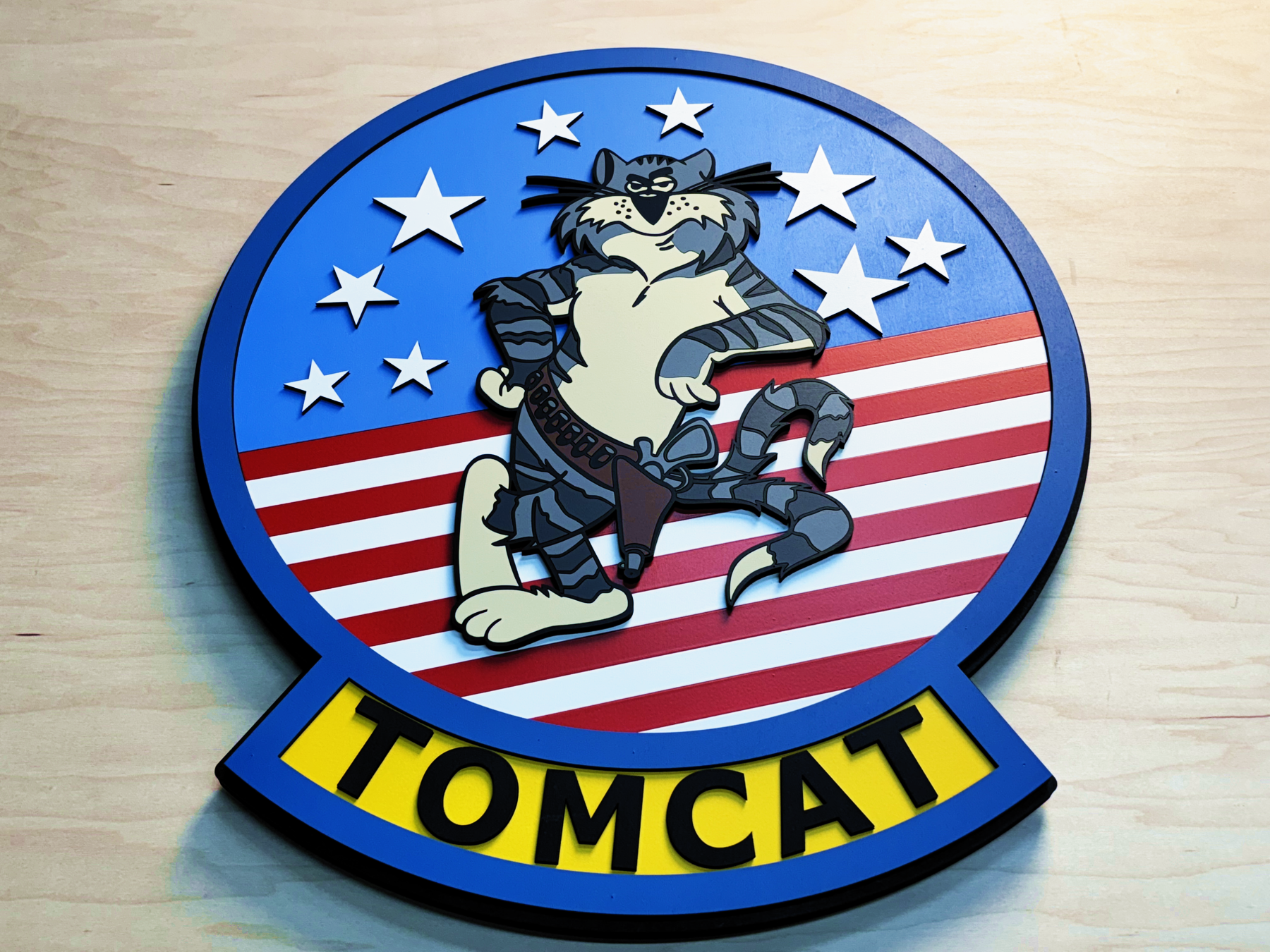 F-14 Topcat Topgun Wooden Patch by Patriot Wood