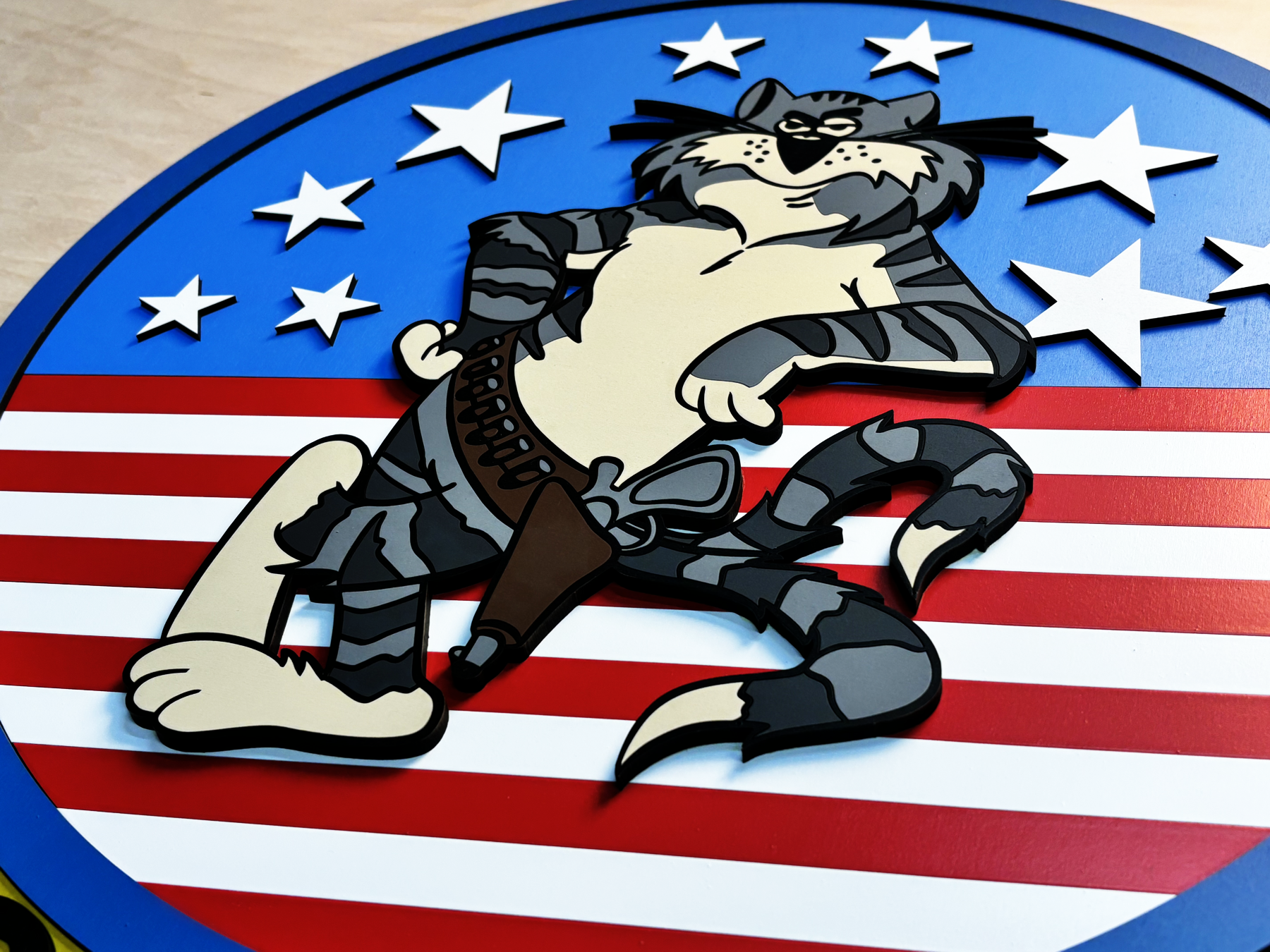 F-14 Topcat Topgun Wooden Patch by Patriot Wood