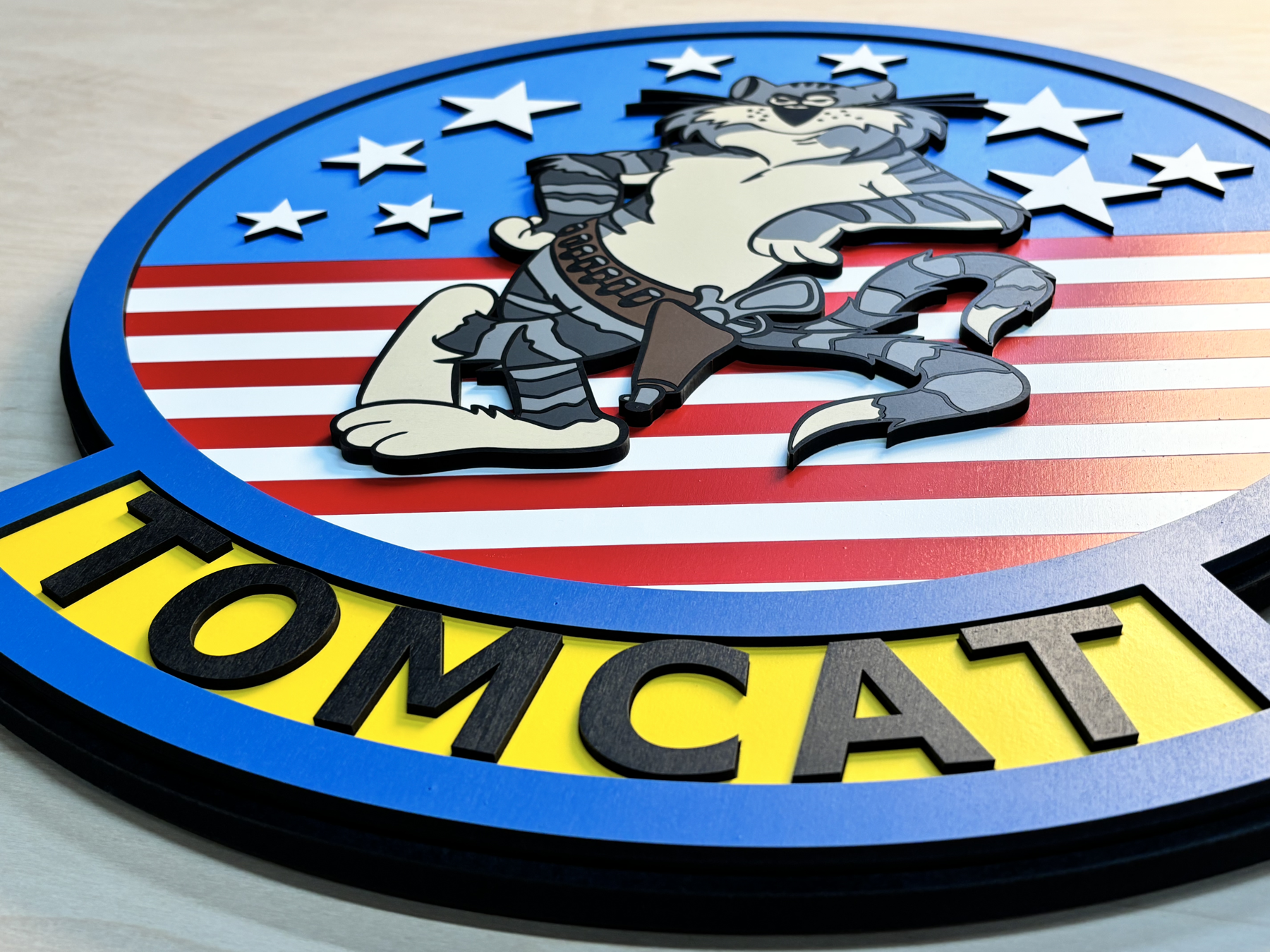 F-14 Topcat Topgun Wooden Patch by Patriot Wood