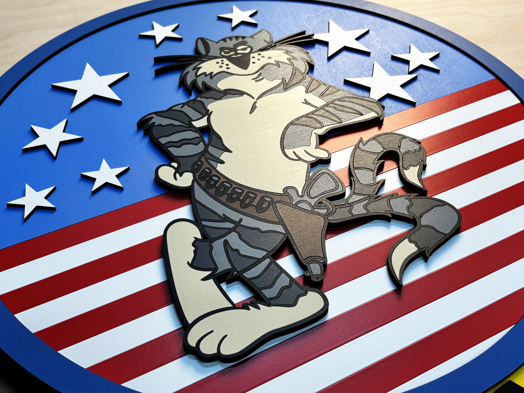 F-14 Topcat Topgun Wooden Patch by Patriot Wood