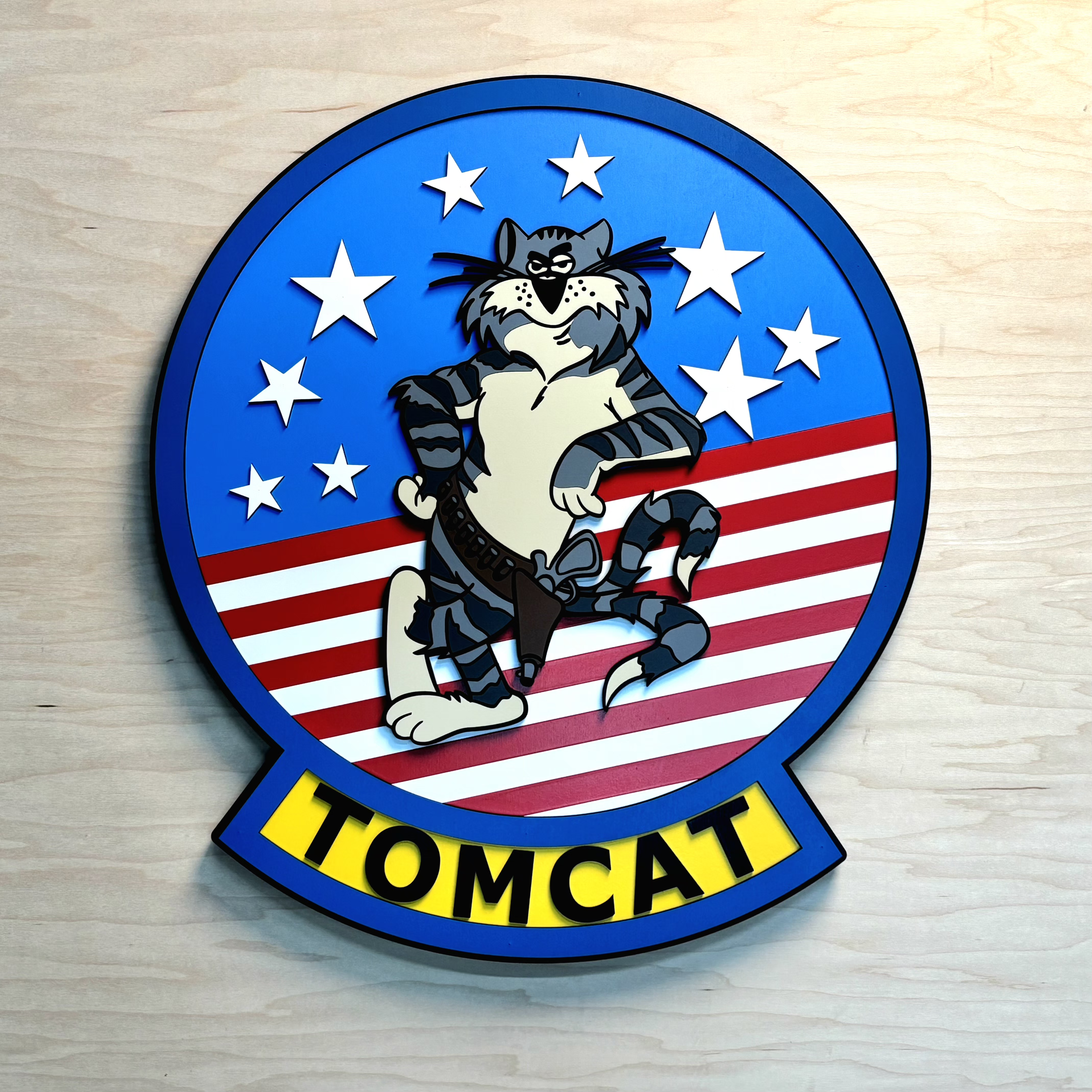 F-14 Topcat Topgun Wooden Patch by Patriot Wood