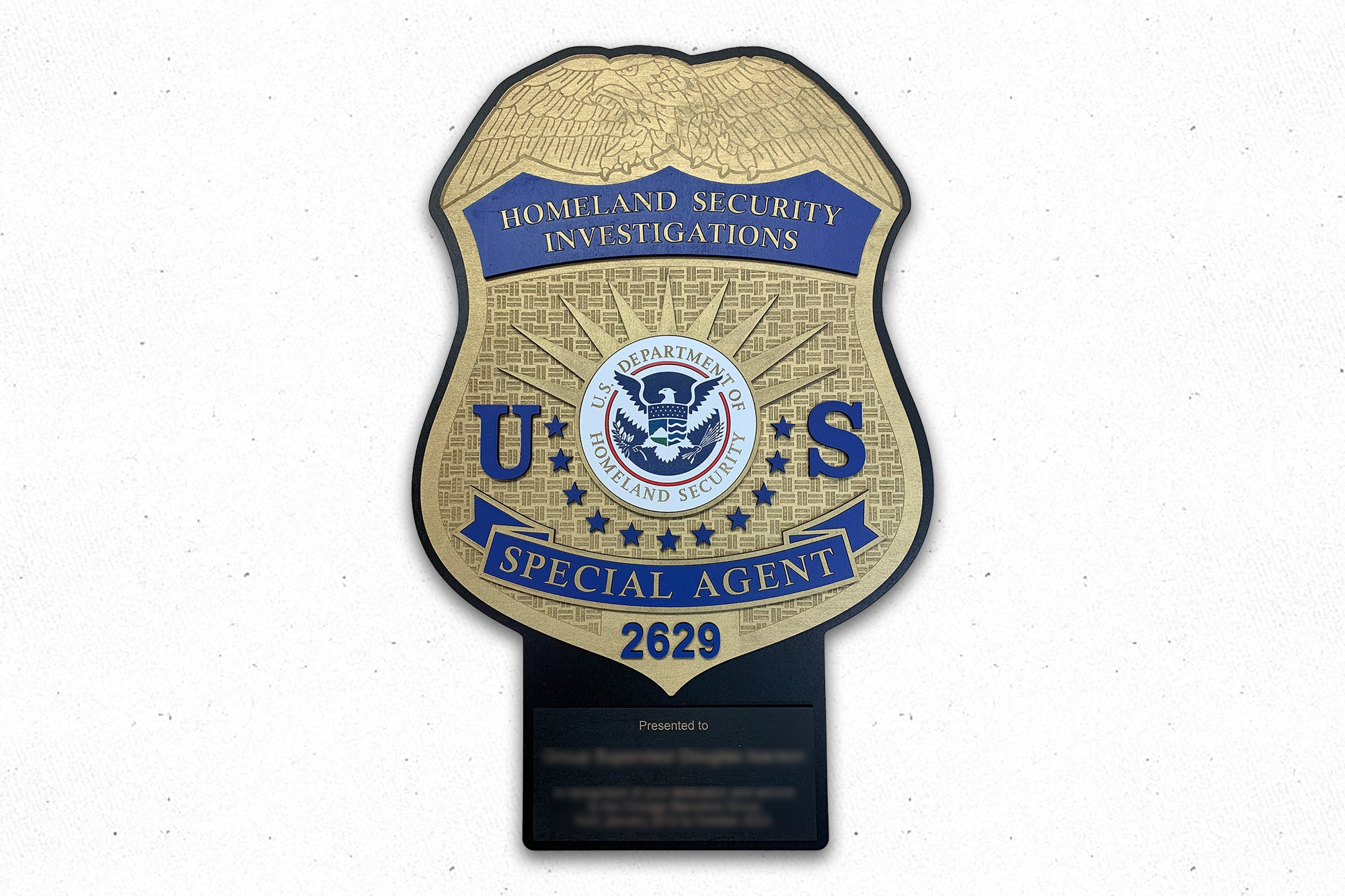 Homeland Security Special Agent Wooden Wall Art by Patriot Wood