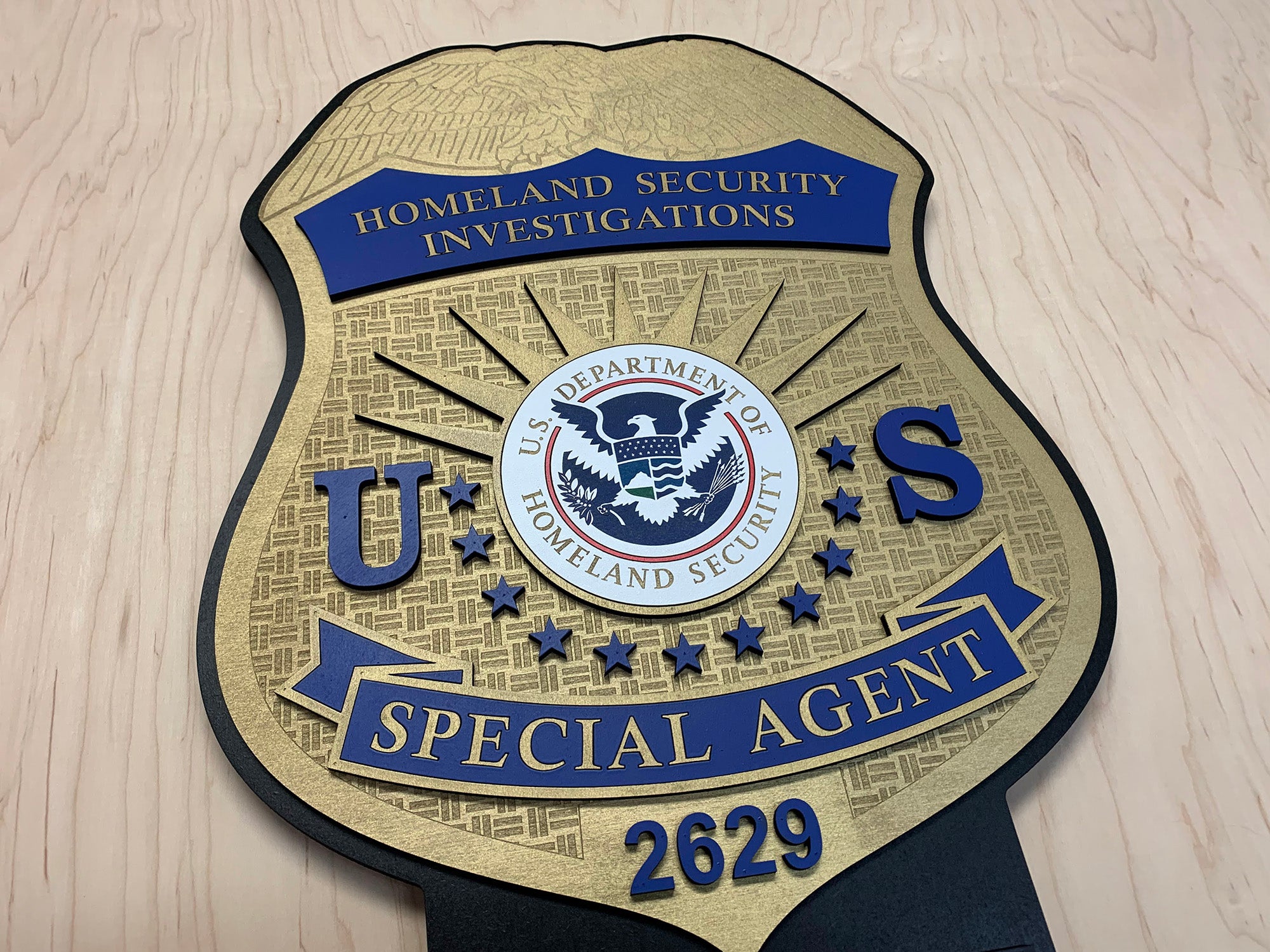 Homeland Security Special Agent Wooden Wall Art by Patriot Wood
