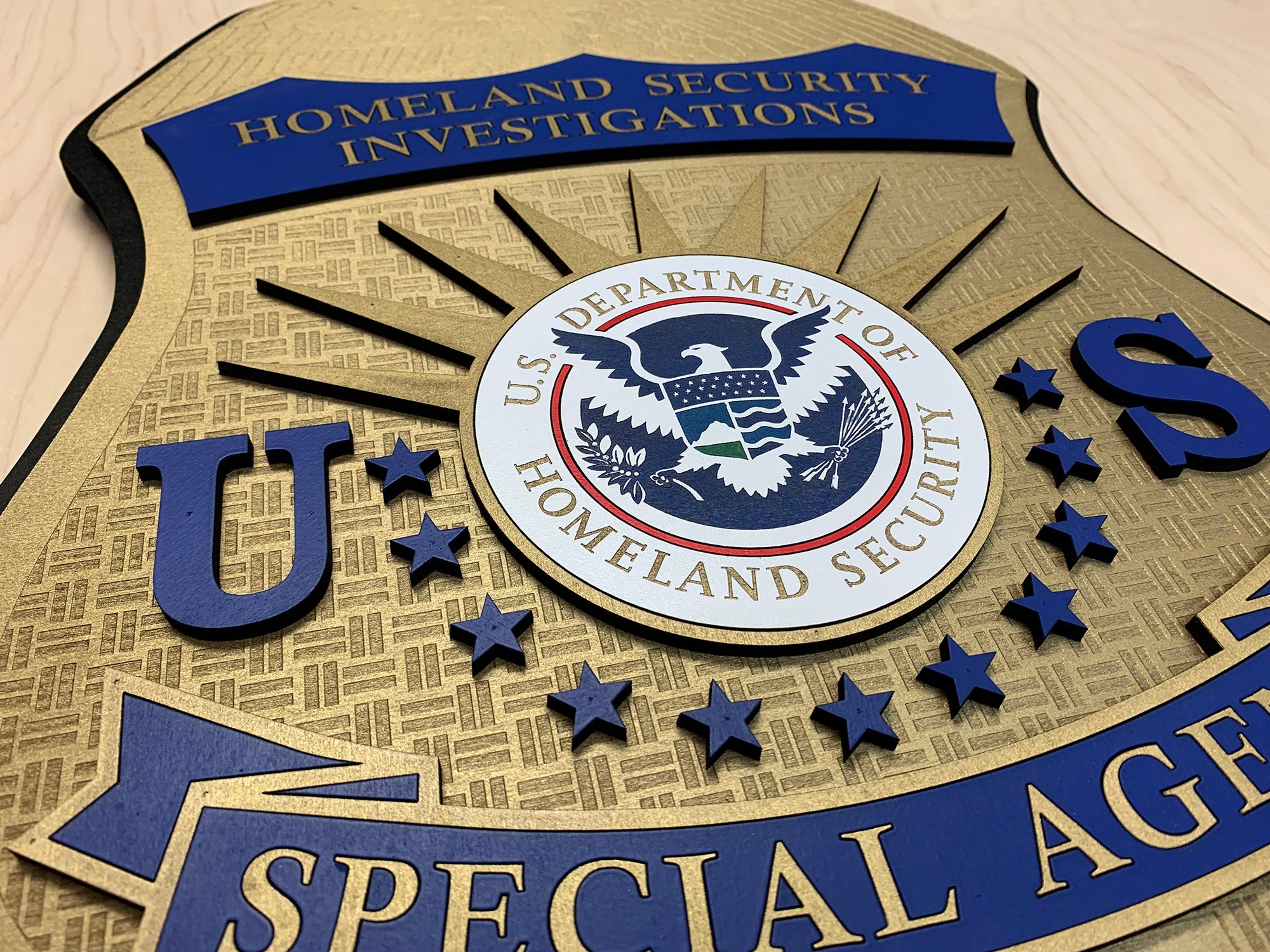 Homeland Security Special Agent Wooden Wall Art by Patriot Wood