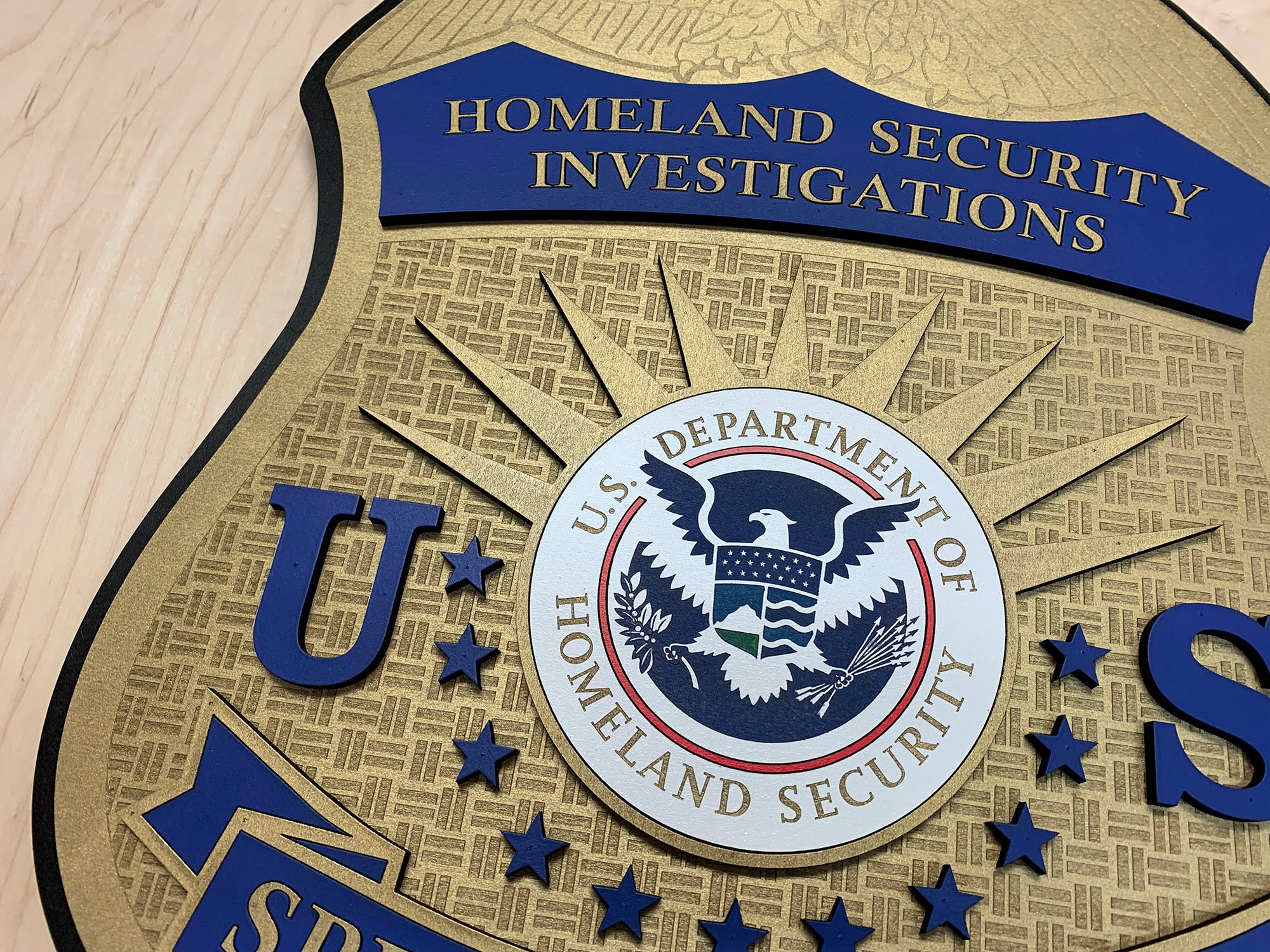 Homeland Security Special Agent Wooden Wall Art by Patriot Wood