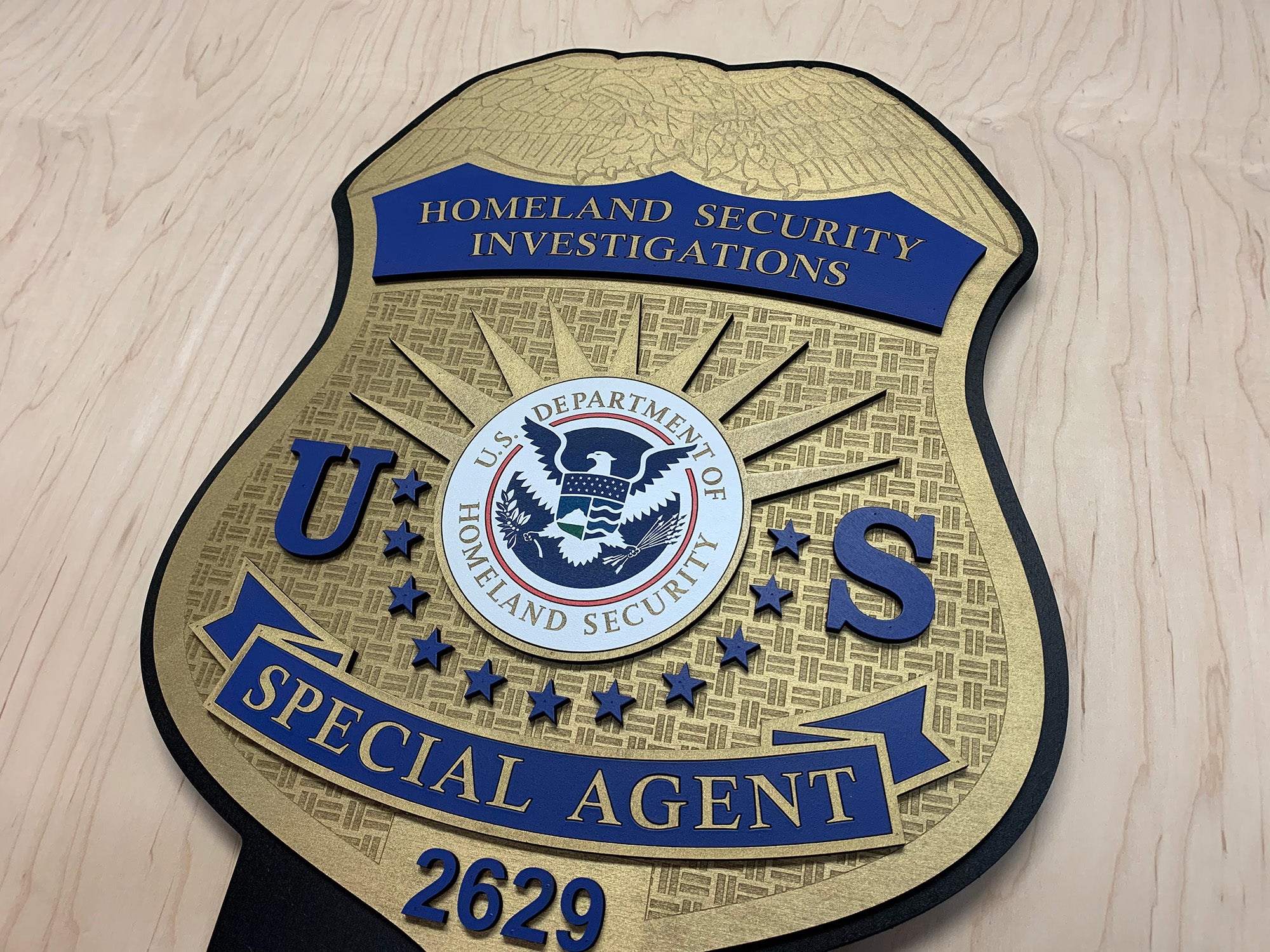Homeland Security Special Agent Wooden Wall Art by Patriot Wood