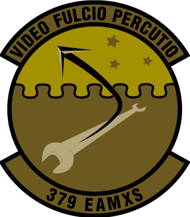 379 EAMXS Squadron Wood Logo