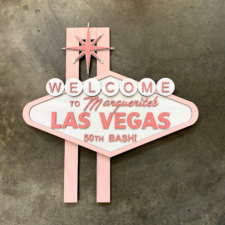 Customizable Welcome To Las Vegas Wood Sign