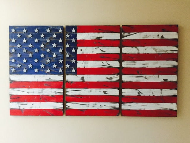 American Vintage 6-Foot Wood Flag