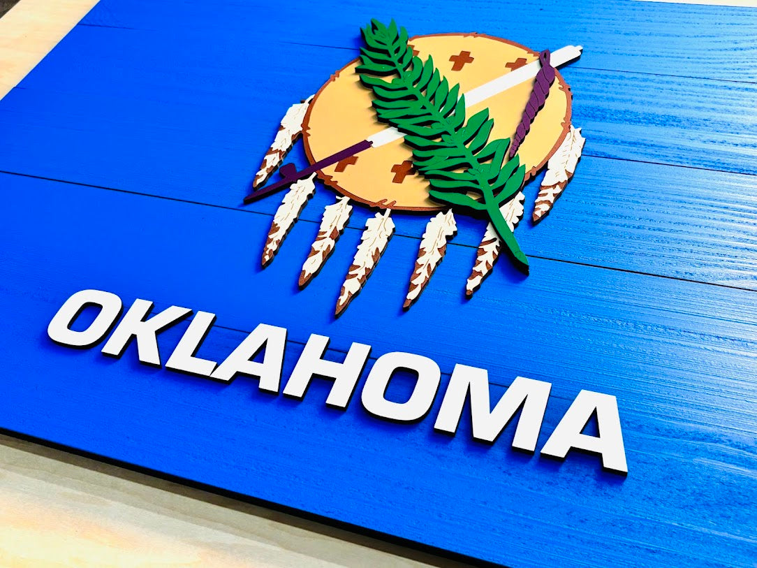 Oklahoma Wood Flag
