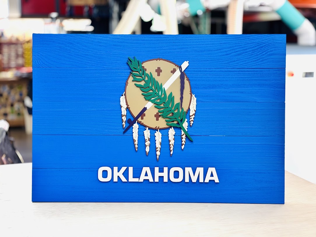 Oklahoma Wood Flag