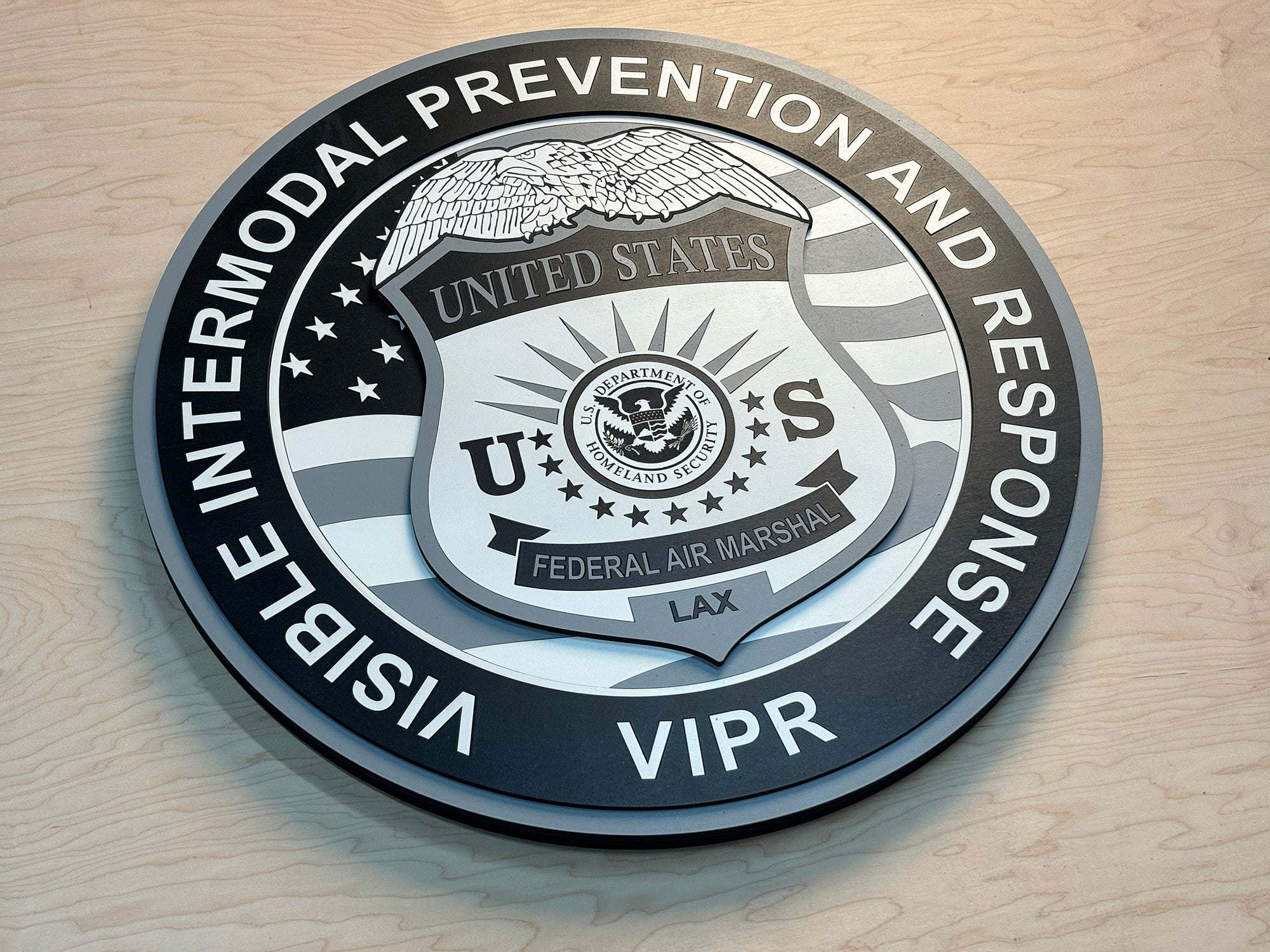 Federal Air Marshal Service VIPR Homeland Security Wooden sign by Patriot Wood