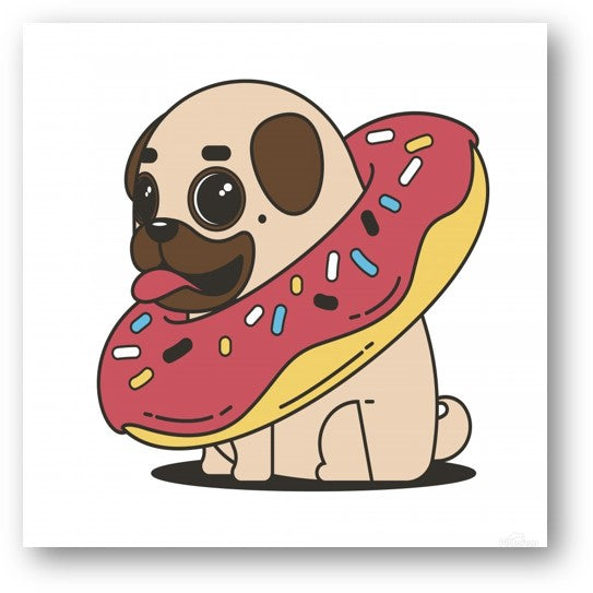 Donut Dog Custom Wood Wall Art