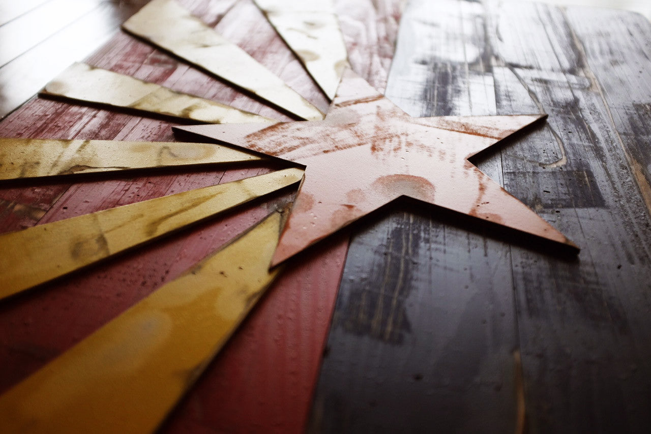 Arizona Vintage Wood Flag