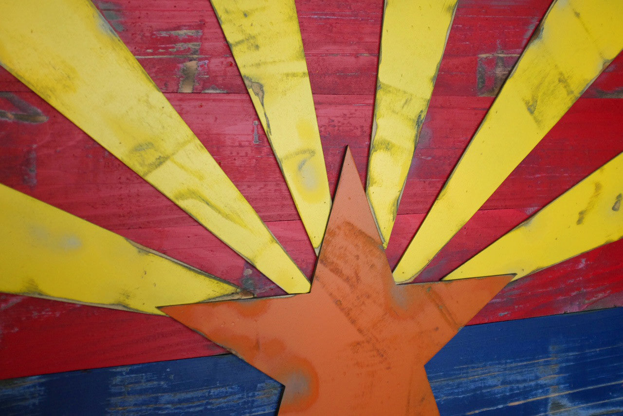 Arizona Vintage Wood Flag