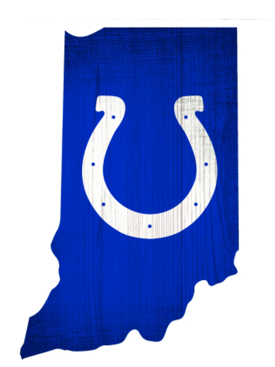 Colts Indiana State Cutout Wood Wall Art
