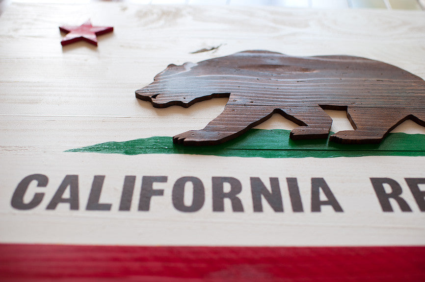 California wood flag, California wooden flags by Patriot Wood