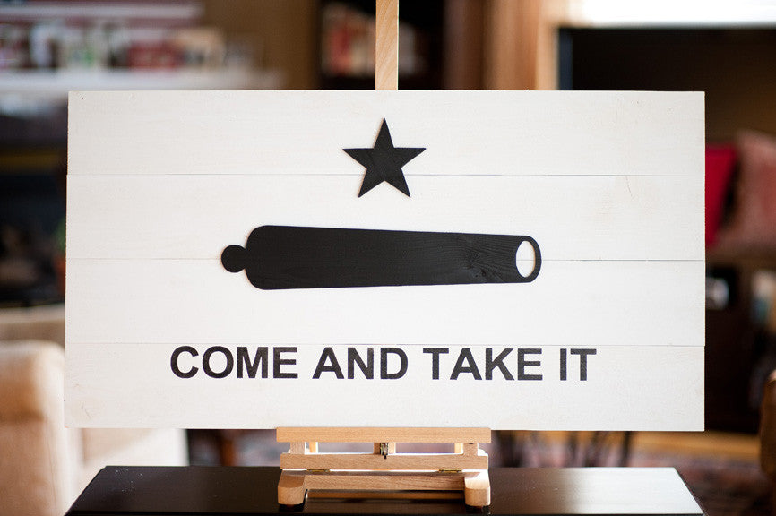 Come And Take It Wood Flag, wooden wall art by Patriot Wood