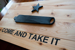 Come And Take It Natural Wood Flag