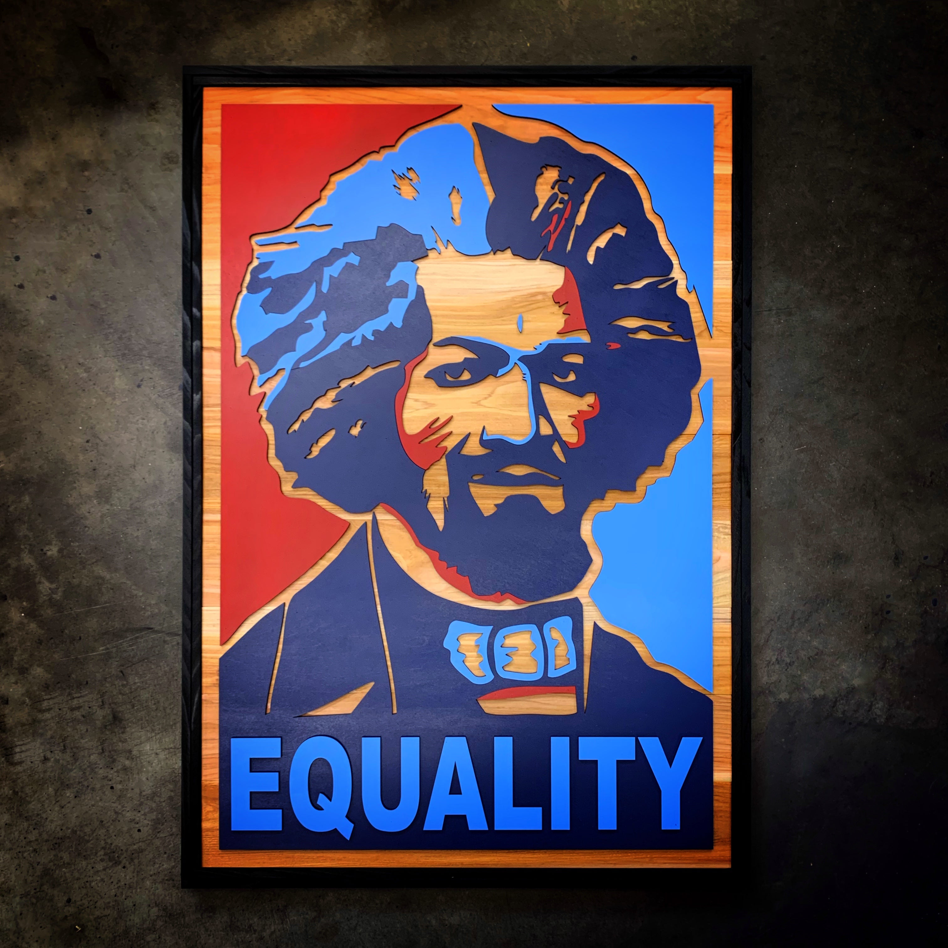 Frederick Douglass Equality Wooded Wall Art by Patriot Wood