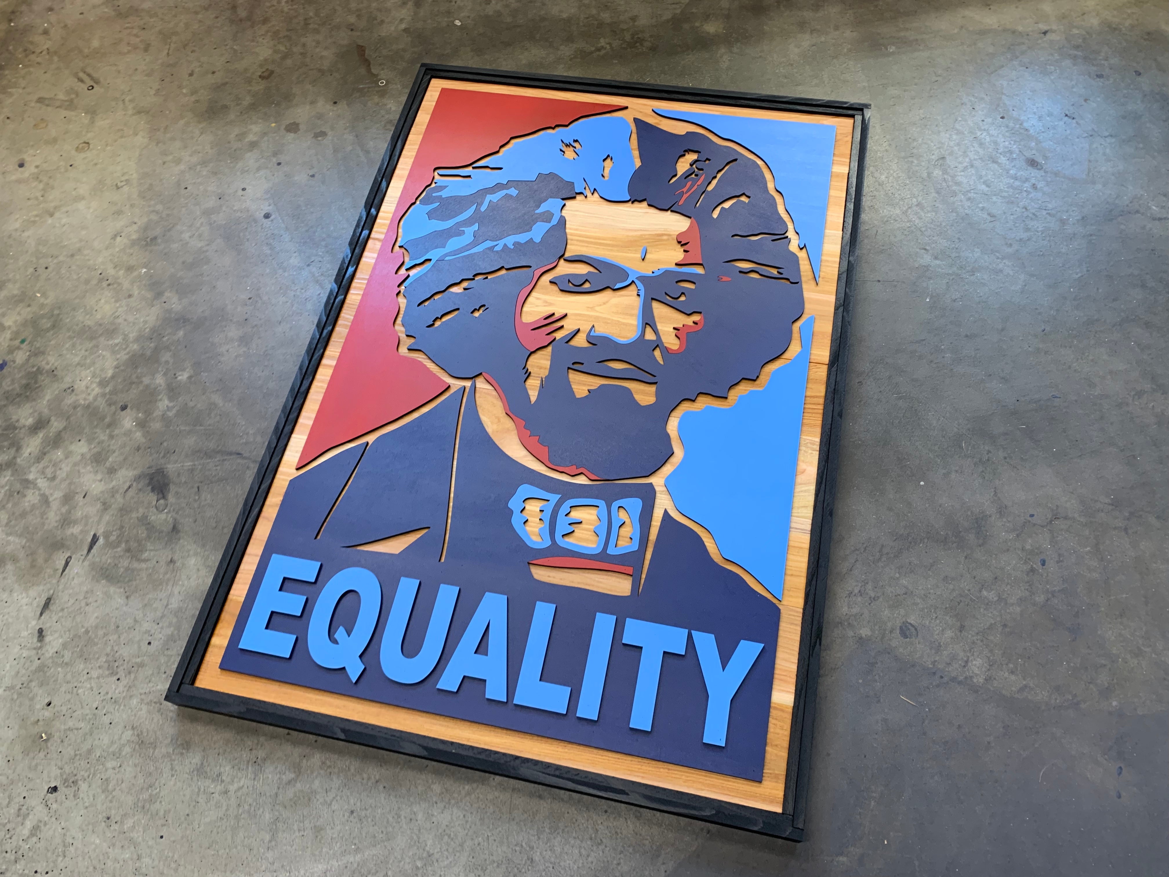 Frederick Douglass Equality Wooded Wall Art by Patriot Wood