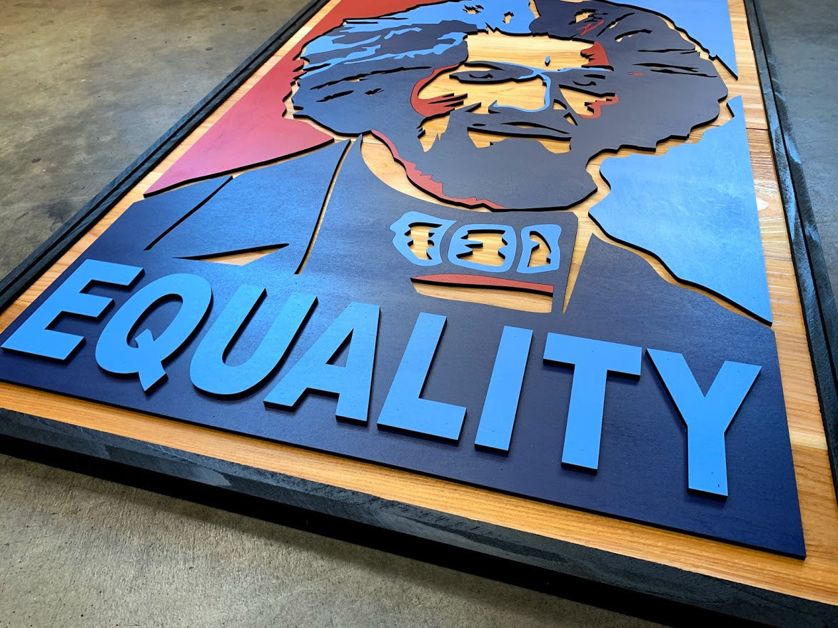 Frederick Douglass Equality Wooded Wall Art by Patriot Wood