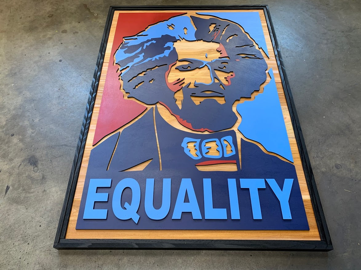 Frederick Douglass Equality Wooded Wall Art by Patriot Wood