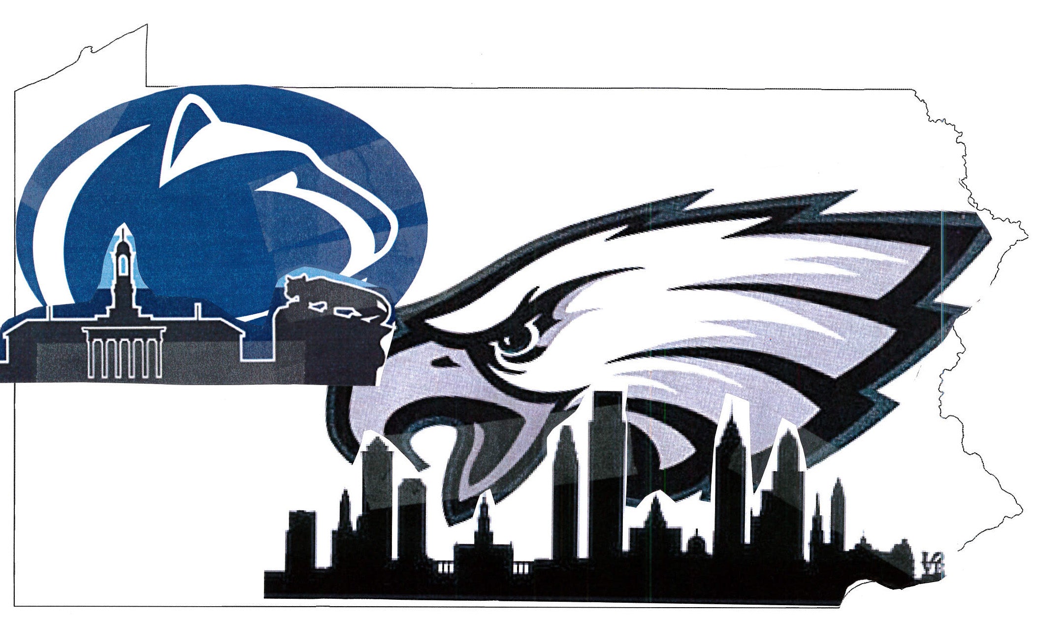 Penn State Philadelphia Eagles Wood State Cutout