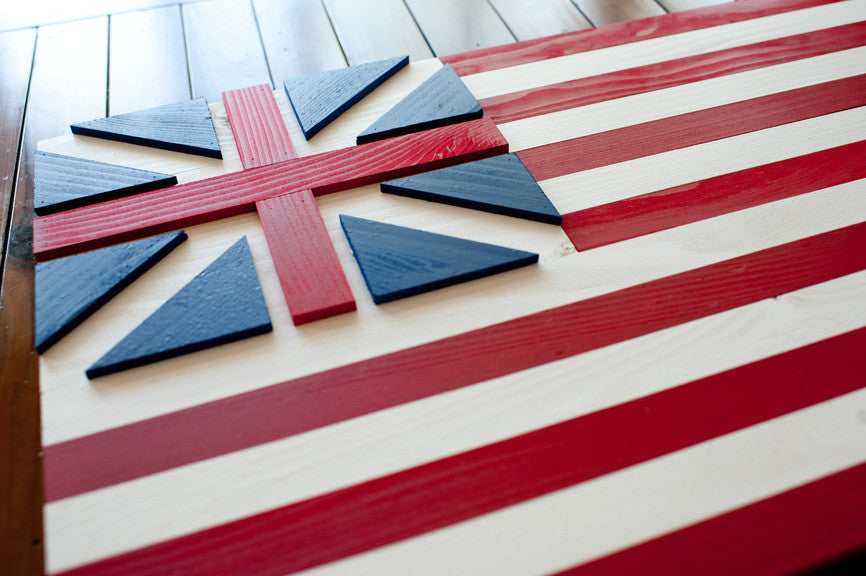 Grand Union wood flag, US wooden flag, wall art by Patriot Wood