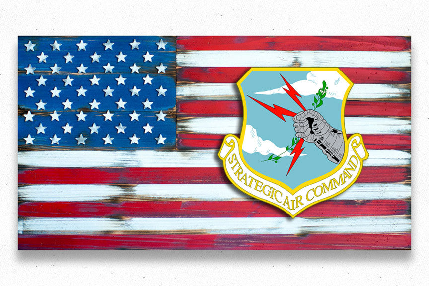 USA Vintage SAC Badge Custom Wood Flag