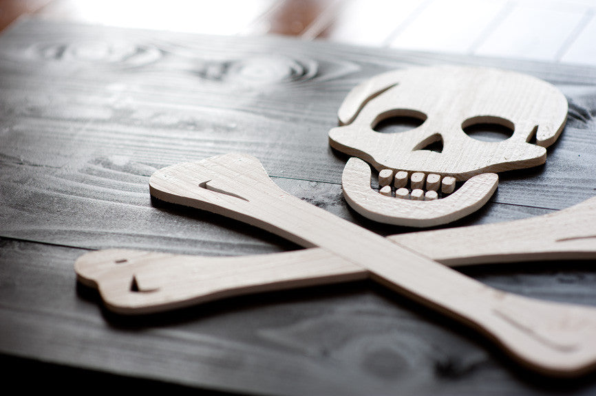 Jolly Roger wood flag, pirate wood wall art by Patriot Wood