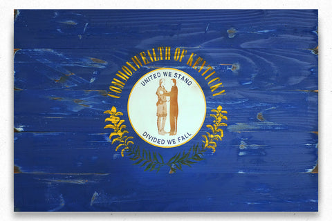Kentucky Wood Flag in Vintage finish handmade by Patriot Wood
