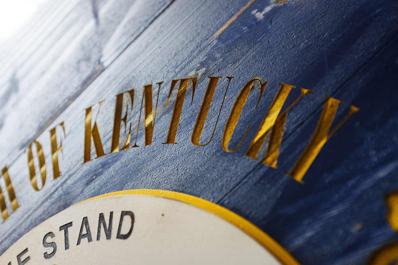 Kentucky Wood Flag in Vintage finish handmade by Patriot Wood