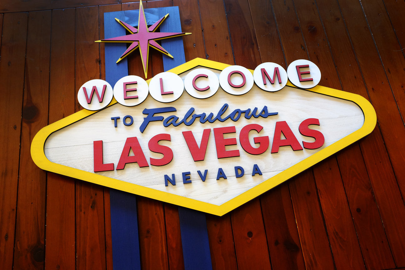 Welcome To Las Vegas wood sign handmade by Patriot Wood