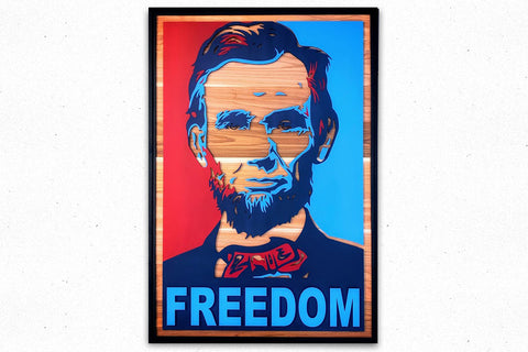 Abraham Lincoln FREEDOM Wood Wall Art