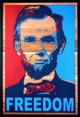 Abraham Lincoln FREEDOM Wood Wall Art