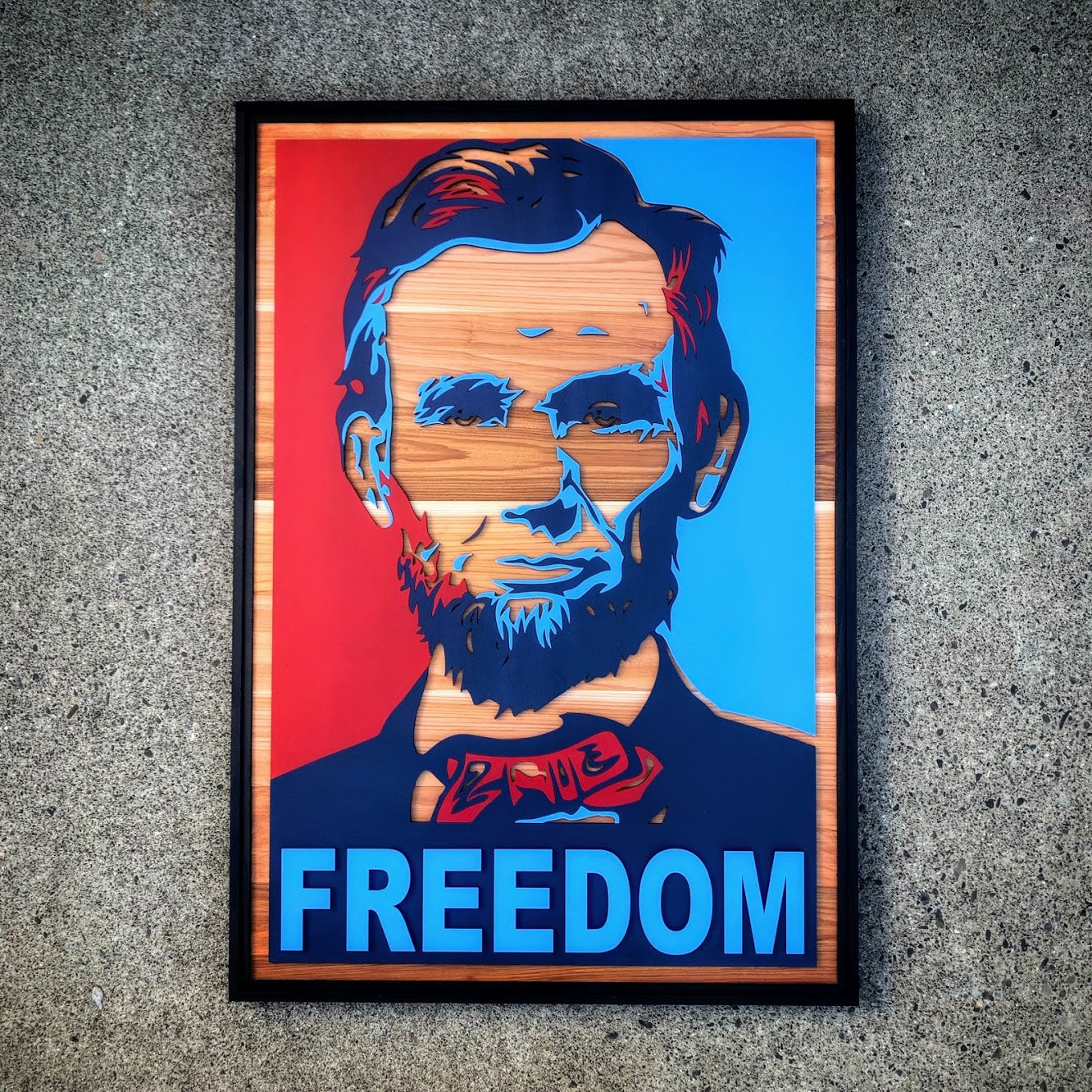 Abraham Lincoln FREEDOM Wood Wall Art