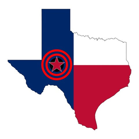Texas - Texas Shape Wood Flag w/ Marksman Logo