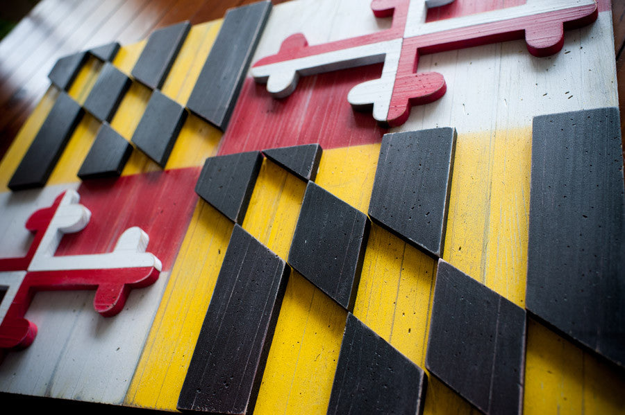 Maryland Vintage Wood Flag by Patriot Wood