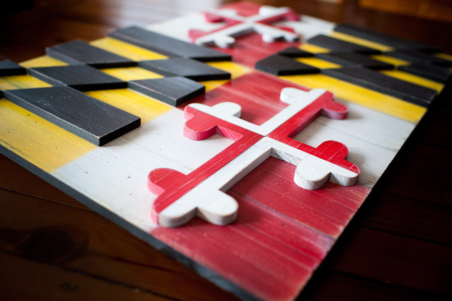 Maryland Vintage Wood Flag by Patriot Wood