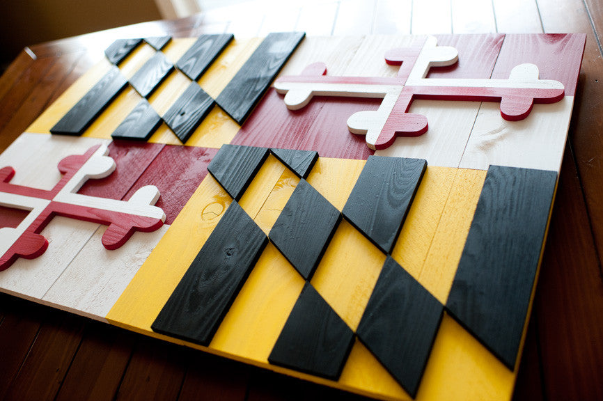 Maryland Wood Flag, wooden wall art by Patriot Wood