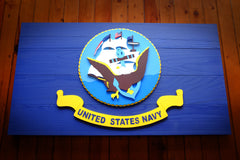 US Navy Wooden Flag by Patriot Wood